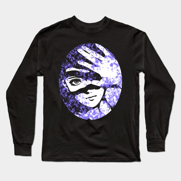 Punk Fashion Style Oval Neon Purple Glowing Girl Long Sleeve T-Shirt by Punk Fashion